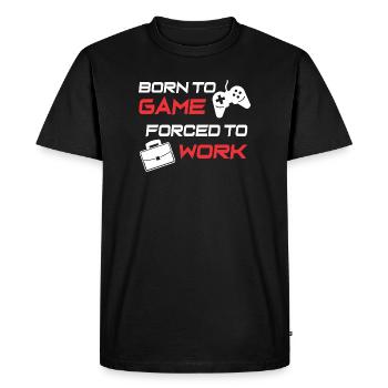 Gamer Work Ethic Graphic Tee - Men's Premium Organic T-Shirt - black - Front - Nico (187cm)