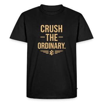 Empowering Wear: Crush the Ordinary Message - Men's Premium Organic T-Shirt - black - Front - Nico (187cm)