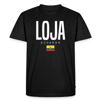Loja Ecuador Ecuadorians - Men's Premium Organic T-Shirt - black - Front - Nico (187cm)