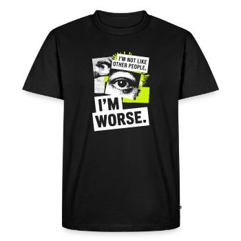 Je ne suis pas comme les autres, je suis pire Frech Gothic - T-shirt Premium bio Homme - noir - Devant - Nico (187cm)