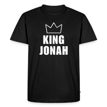 Nom de Jonas avec lettre J - Chemise King Crown - T-shirt Premium bio Homme - noir - Devant - Nico (187cm)