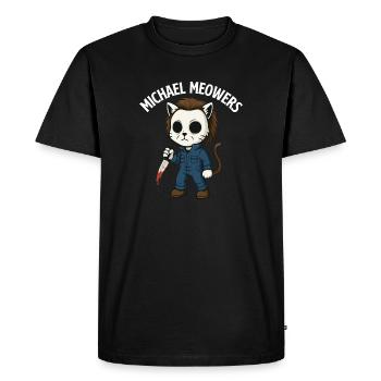 Michael Meowers Parodie effrayante de chat d’Halloween - T-shirt Premium bio Homme - noir - Devant - Nico (187cm)