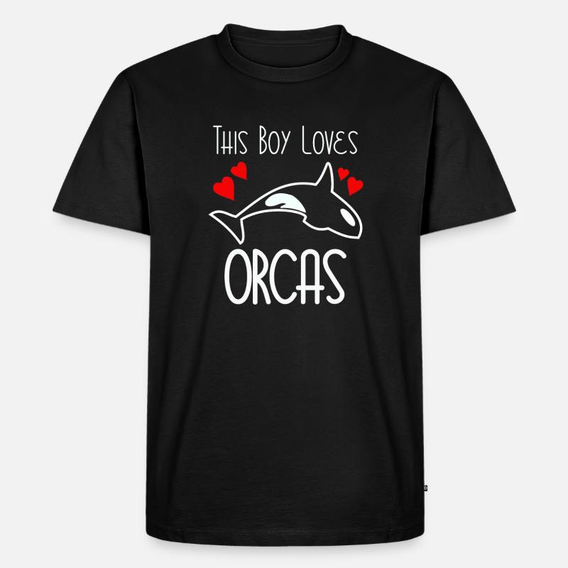 This Boy Loves Orcas - Männer Premium Bio T-Shirt - Schwarz