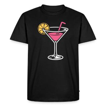 Cocktail Alcool Boisson mélangée Long drinks - T-shirt Premium bio Homme - noir - Devant - Nico (187cm)