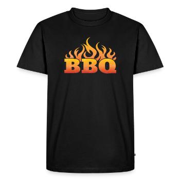 Barbecue Party Flaming BBQ Design - T-shirt Premium bio Homme - noir - Devant - Nico (187cm)