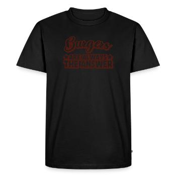 Les hamburgers sont toujours la réponse Motif - T-shirt Premium bio Homme - noir - Devant - Nico (187cm)