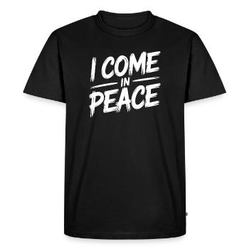 Je viens en paix Je suis en paix Drôle Couple Assortiment - T-shirt Premium bio Homme - noir - Devant - Nico (187cm)
