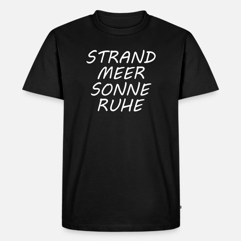 STRAND MEER SONNE RUHE - Männer Premium Bio T-Shirt - Schwarz