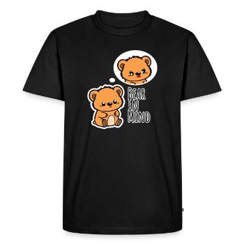 L’ours mignon pense à sa douce copine ! - T-shirt Premium bio Homme - noir - Devant - Nico (187cm)