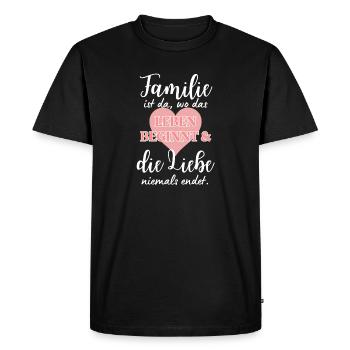 Famille Disant Amour Citation Famille - T-shirt Premium bio Homme - noir - Devant - Nico (187cm)