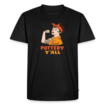 Poterie Femmes Fortes Art - T-shirt Premium bio Homme - noir - Devant - Nico (187cm)