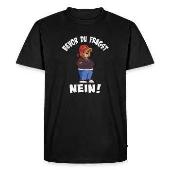 Style ours cool avec chapeau tendance - T-shirt Premium bio Homme - noir - Devant - Nico (187cm)