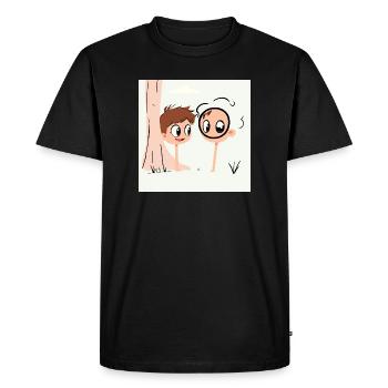 Humorous children's sketch with unicorn charm - Men's Premium Organic T-Shirt - black - Front - Nico (187cm)