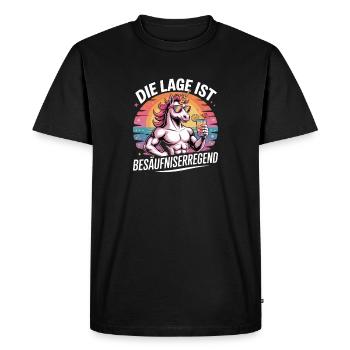 L’endroit est ivre, motif de fête de licorne - T-shirt Premium bio Homme - noir - Devant - Nico (187cm)