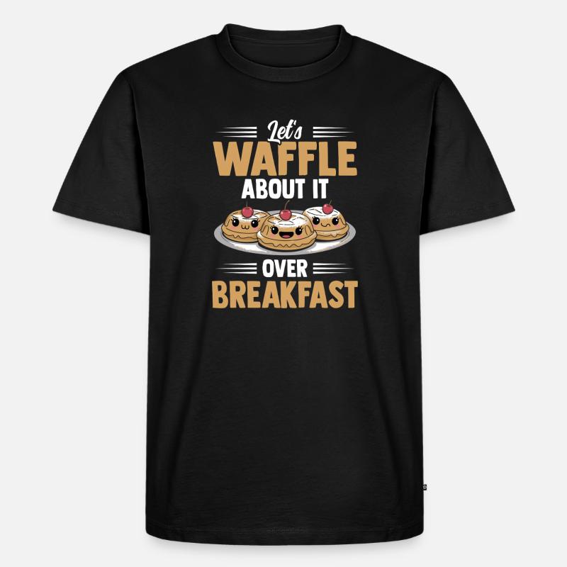 Let's Waffle About It Over Breakfast - Männer Premium Bio T-Shirt - Schwarz