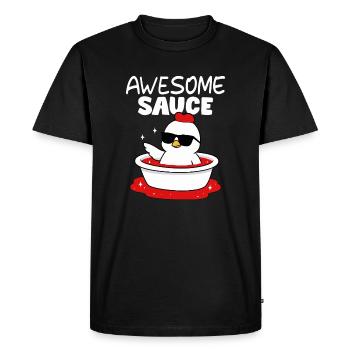 Hen in Bathtub Cool Style - Men's Premium Organic T-Shirt - black - Front - Nico (187cm)