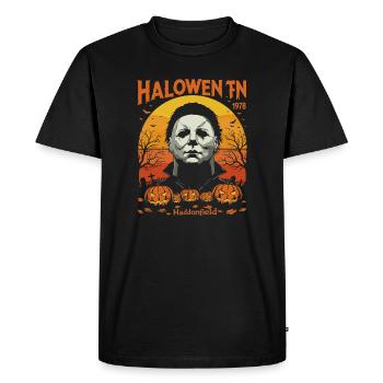 Silhouette d’Halloween Myers - T-shirt Premium bio Homme - noir - Devant - Nico (187cm)