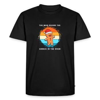 Grossesse Naissance Pain d’épices Noël - T-shirt Premium bio Homme - noir - Devant - Nico (187cm)