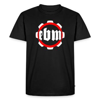 Conception d’engrenages d’inspiration industrielle - EBM - T-shirt Premium bio Homme - noir - Devant - Nico (187cm)