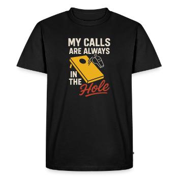 Cornhole Refere Official Referee - Men's Premium Organic T-Shirt - black - Front - Nico (187cm)
