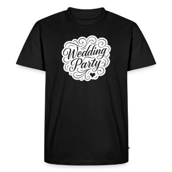 Fête de mariage Fête de mariage - T-shirt Premium bio Homme - noir - Devant - Nico (187cm)