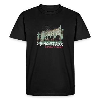 Châteaux de la Loire à Chenonceaux - T-shirt Premium bio Homme - noir - Devant - Nico (187cm)