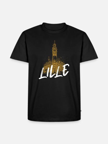 Tour of Old Lille with calligraphy - Men's Premium Organic T-Shirt - black