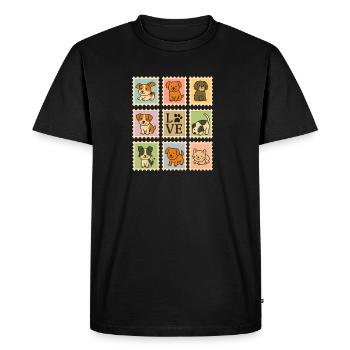 Adorable Puppy Dog Collection with Love Motif - Men's Premium Organic T-Shirt - black - Front - Nico (187cm)