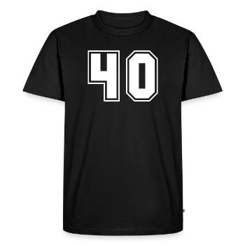 Sportif Numéro Design 40 Anniversaire - T-shirt Premium bio Homme - noir - Devant - Nico (187cm)