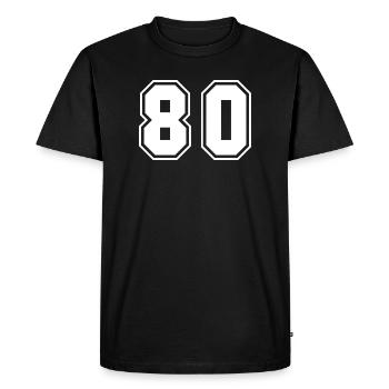 Hockey Numbers Design Black White 80 - Men's Premium Organic T-Shirt - black - Front - Nico (187cm)