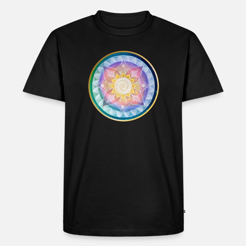 Harmonisches Mandala Meditations design - Männer Premium Bio T-Shirt - Schwarz