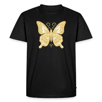 Papillon Doré Élégant pour T-shirts et Vêtements - T-shirt Premium bio Homme - noir - Devant - Nico (187cm)