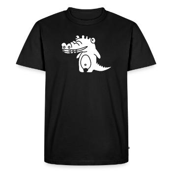 Crocko Crocodile – Jungle, reptile et aventure - T-shirt Premium bio Homme - noir - Devant - Nico (187cm)