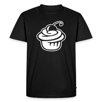 Cupcake Cherry – Gâteau sucré et plaisir de la fête - T-shirt Premium bio Homme - noir - Devant - Nico (187cm)