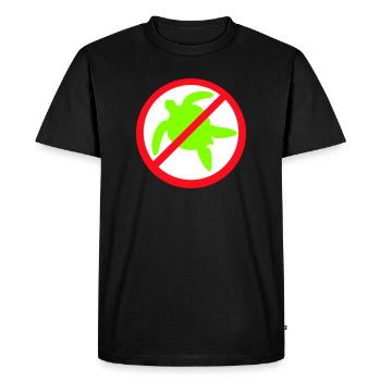Pas de tortue d’eau Zone de bouclier interdite contre - T-shirt Premium bio Homme - noir - Devant - Nico (187cm)