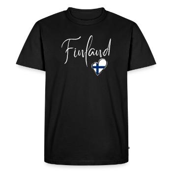 J’adore la Finlande, fabriquée en Finlande - T-shirt Premium bio Homme - noir - Devant - Nico (187cm)