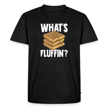 Crêpes cadeaux gaufres fraîches au sirop - T-shirt Premium bio Homme - noir - Devant - Nico (187cm)