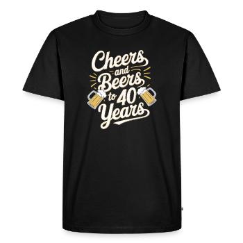 Cheers to 40 Years Beer Celebration - Men's Premium Organic T-Shirt - black - Front - Nico (187cm)