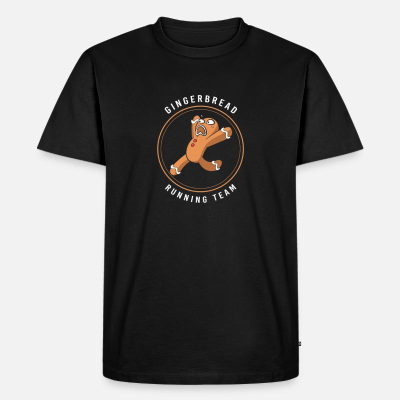Lebkuchen Weihnachten Lebkuchenmann Gingerbread - Männer Premium Bio T-Shirt - Schwarz