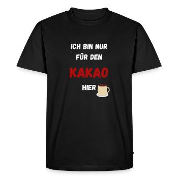 Je ne suis là que pour le cacao. Marché de Noël - T-shirt Premium bio Homme - noir - Devant - Nico (187cm)