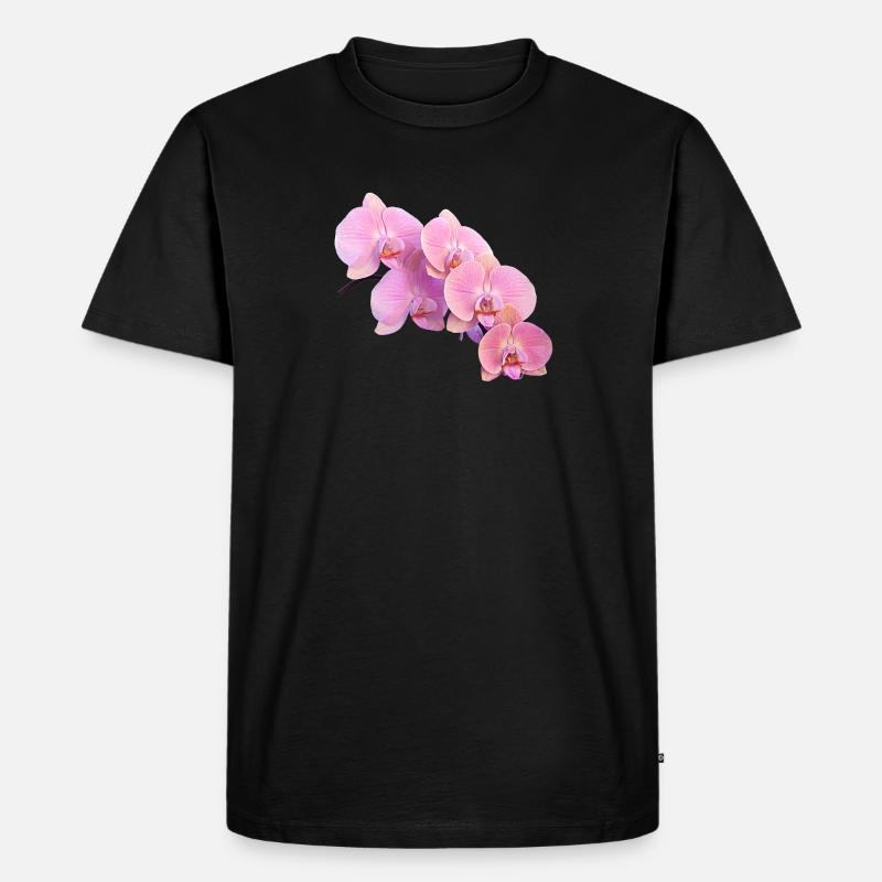 Rosa Orchidee Isolierte Clipart - Männer Premium Bio T-Shirt - Schwarz