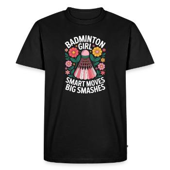 Badminton Saying Girl Funny Badminton Gift - Men's Premium Organic T-Shirt - black - Front - Nico (187cm)