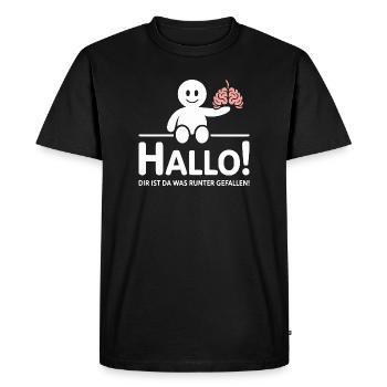 Hello you lost something brain saying - Men's Premium Organic T-Shirt - black - Front - Nico (187cm)