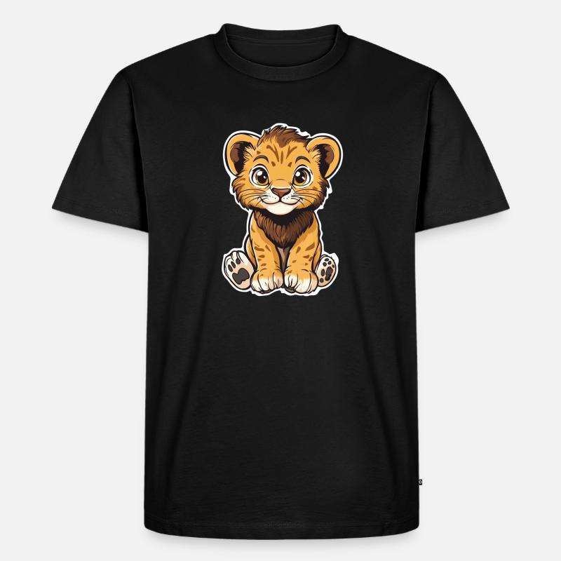 Löwe - Männer Premium Bio T-Shirt - Schwarz
