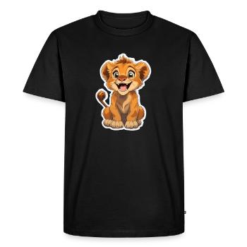 Lion - T-shirt Premium bio Homme - noir - Devant - Nico (187cm)