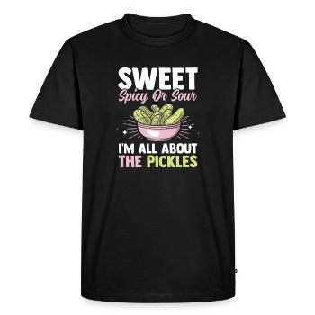 Aigre-doux épicé concombre Cadeau de Thanksgiving - T-shirt Premium bio Homme - noir - Devant - Nico (187cm)
