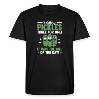 Cucumber Vendor, Pickles, Dill, Cucumber Gift - Men's Premium Organic T-Shirt - black - Front - Nico (187cm)