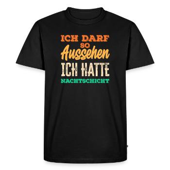 Night shift I'm allowed to look like this - Men's Premium Organic T-Shirt - black - Front - Nico (187cm)