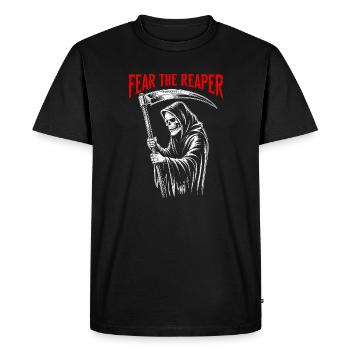 Fear the Reaper Skull Halloween - Men's Premium Organic T-Shirt - black - Front - Nico (187cm)