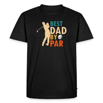 Best Dad By Par Funny Golf Saying - Men's Premium Organic T-Shirt - black - Front - Nico (187cm)